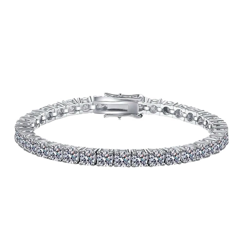 5.7CT VVS1 3mm Four Prong Moissanite Diamond Sterling Silver Tennis Bracelet